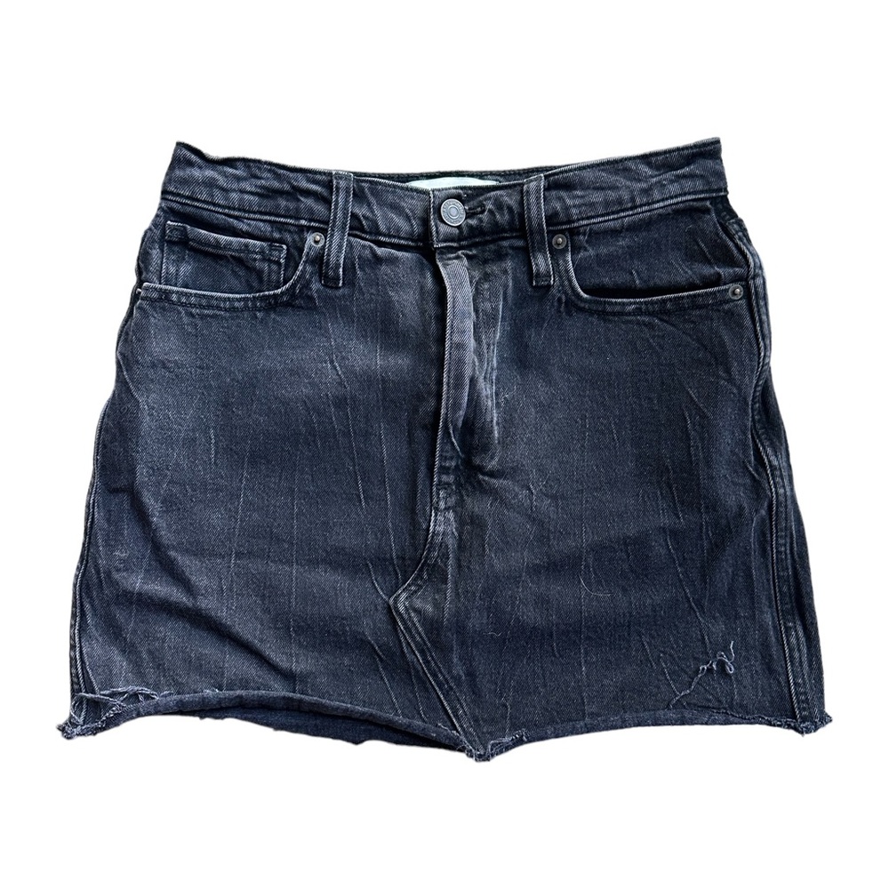 Abercrombie & Fitch Ultra High Rise Jean Skirt Black Denim Mini Skirt Size 27